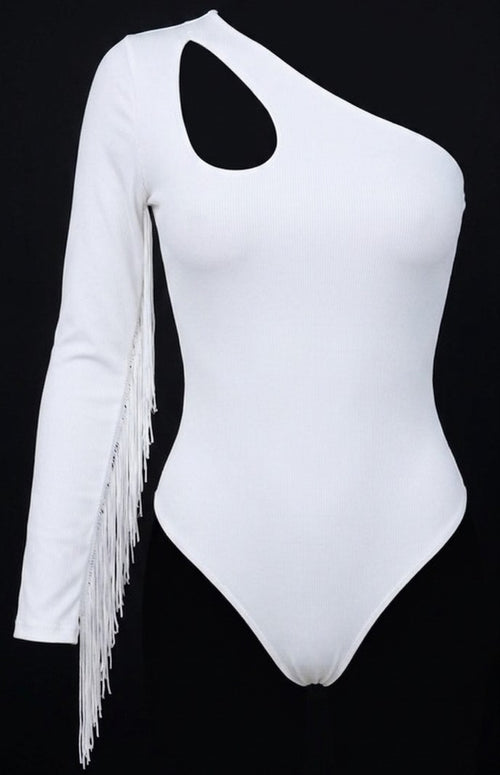 Body Blanco con Fleco