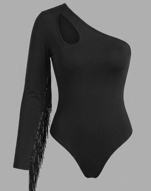 Body Negro con Fleco