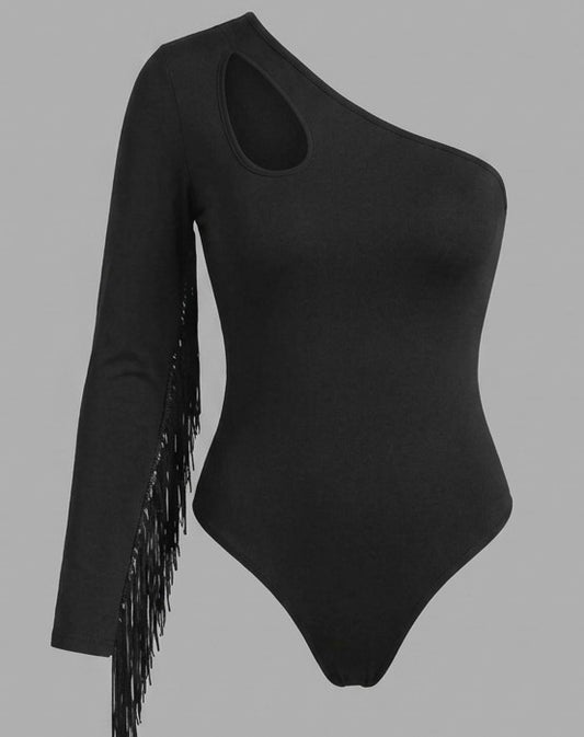 Body Negro con Fleco